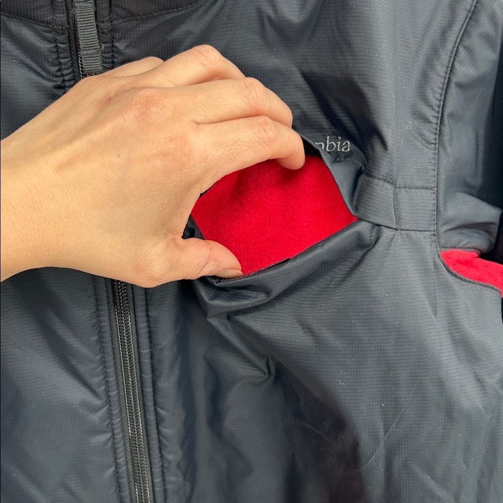 Columbia Youth Large Red Black Fleece Jacket Full Zip Outdoor L (14-16) - Picture 4 of 7